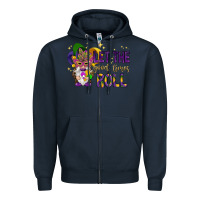 Navy Let the good times roll with gnome Zipper Hoodie - HowdyJamesFarm