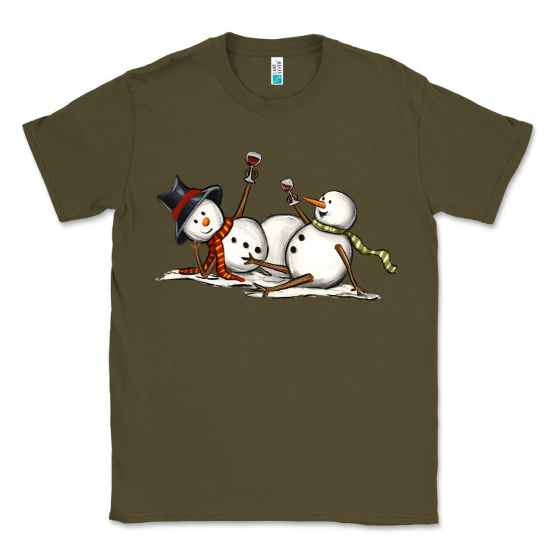 Snowman With Wine Classic Tee by MaliasSmallBusiness | Teevron