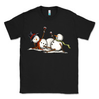 Black snowman with wine Classic Tee - MaliasSmallBusiness