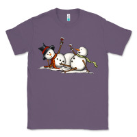Lavender snowman with wine Classic Tee - MaliasSmallBusiness