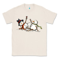 Natural snowman with wine Classic Tee - MaliasSmallBusiness