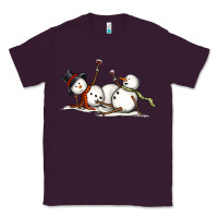 Plum snowman with wine Classic Tee - MaliasSmallBusiness
