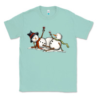 Seafoam snowman with wine Classic Tee - MaliasSmallBusiness