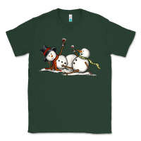 Sports Green snowman with wine Classic Tee - MaliasSmallBusiness