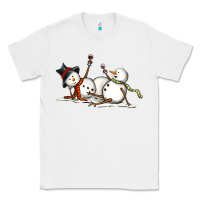 White snowman with wine Classic Tee - MaliasSmallBusiness