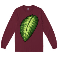 Burgundy Dumb Cane Leaf Long Sleeve Tee - LillyAllenDesigns