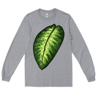 Heather Grey Dumb Cane Leaf Long Sleeve Tee - LillyAllenDesigns