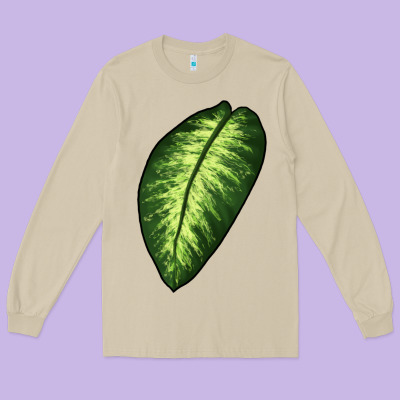 Dumb Cane Leaf Long Sleeve Tee Designed By Lillyallendesigns