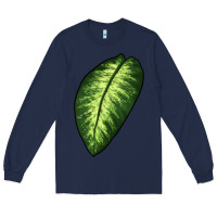 Navy Dumb Cane Leaf Long Sleeve Tee - LillyAllenDesigns