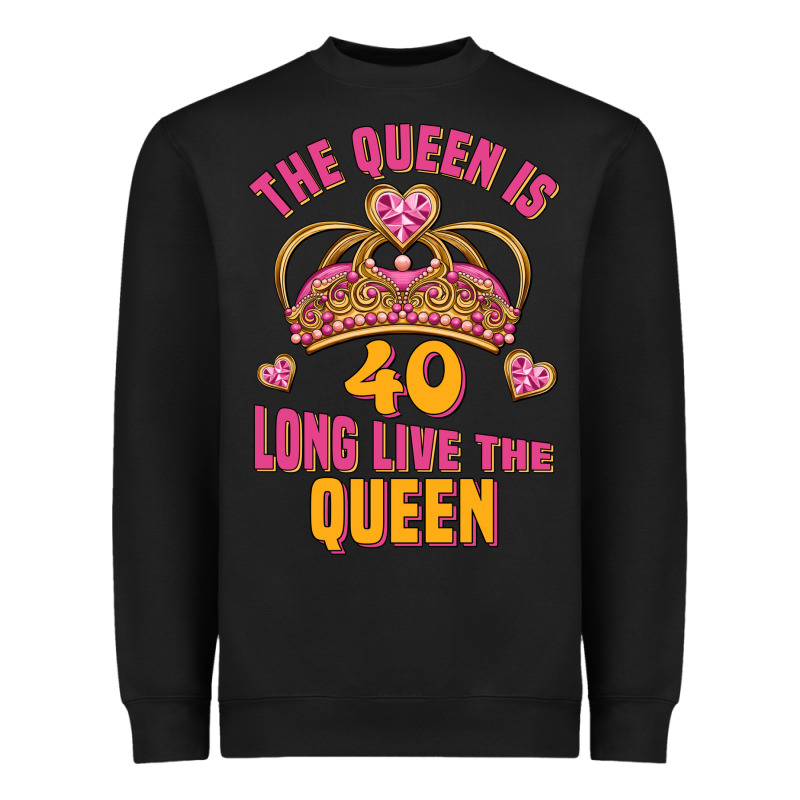 The Queen Is 40 Long Live The Queen Heavyweight Sweatshirt by Jasminsmagicworld | Teevron