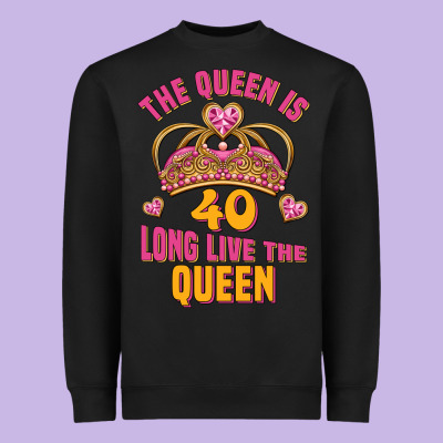 The Queen Is 40 Long Live The Queen Heavyweight Sweatshirt Designed By Jasminsmagicworld
