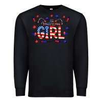 Black all american girl doodle letters Premium Sweatshirt - CowCowDesign