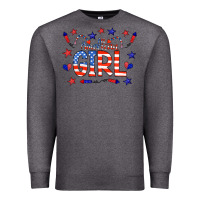 Charcoal Heather all american girl doodle letters Premium Sweatshirt - CowCowDesign