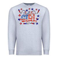 Heather Grey all american girl doodle letters Premium Sweatshirt - CowCowDesign