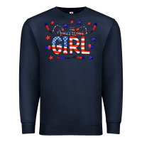 Navy all american girl doodle letters Premium Sweatshirt - CowCowDesign