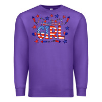Purple all american girl doodle letters Premium Sweatshirt - CowCowDesign