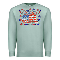 Seafoam all american girl doodle letters Premium Sweatshirt - CowCowDesign