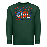 Sports Green all american girl doodle letters Premium Sweatshirt - CowCowDesign