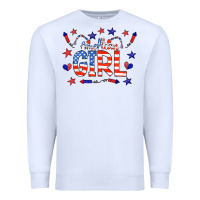 White all american girl doodle letters Premium Sweatshirt - CowCowDesign