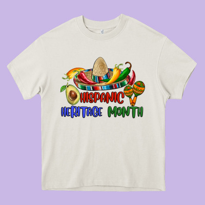 Hispanic Heritage Month Heavy Core Tee Designed By Bundleandbundleshop