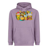 Lavender school bus coffee cups Heavyweight Hoodie - OliviaCreatesArt
