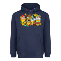 Navy school bus coffee cups Heavyweight Hoodie - OliviaCreatesArt