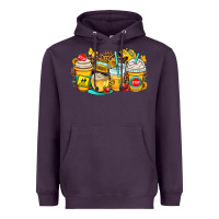 Plum school bus coffee cups Heavyweight Hoodie - OliviaCreatesArt