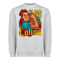 Heather Grey hundred percent latina strong woman Heavyweight Sweatshirt - Jasminsmagicworld