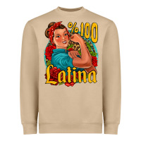 Hundred Percent Latina Strong Woman Heavyweight Sweatshirt | Teevron