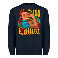 Navy hundred percent latina strong woman Heavyweight Sweatshirt - Jasminsmagicworld