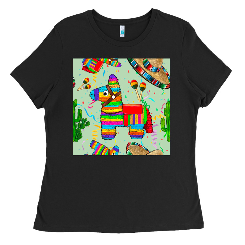 Pinata Seamless Pattern Ladies Tee by BundleAndBundleShop | Teevron