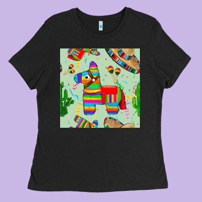 Pinata Seamless Pattern Ladies Tee Designed By Bundleandbundleshop