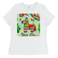 White pinata seamless pattern Ladies Tee - BundleAndBundleShop