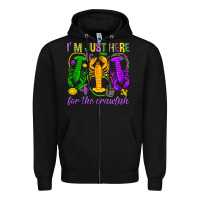 Black I'm just here for the Crawfish Zipper Hoodie - HowdyJamesFarm
