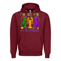 Burgundy I'm just here for the Crawfish Zipper Hoodie - HowdyJamesFarm