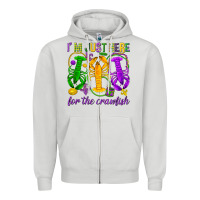 Dove Grey I'm just here for the Crawfish Zipper Hoodie - HowdyJamesFarm