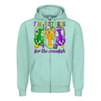 Seafoam I'm just here for the Crawfish Zipper Hoodie - HowdyJamesFarm
