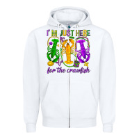 White I'm just here for the Crawfish Zipper Hoodie - HowdyJamesFarm