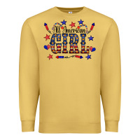 Antique Gold All American Girl Premium Sweatshirt - CowCowDesign