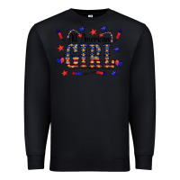 Black All American Girl Premium Sweatshirt - CowCowDesign