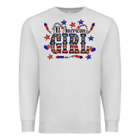 Dove Grey All American Girl Premium Sweatshirt - CowCowDesign