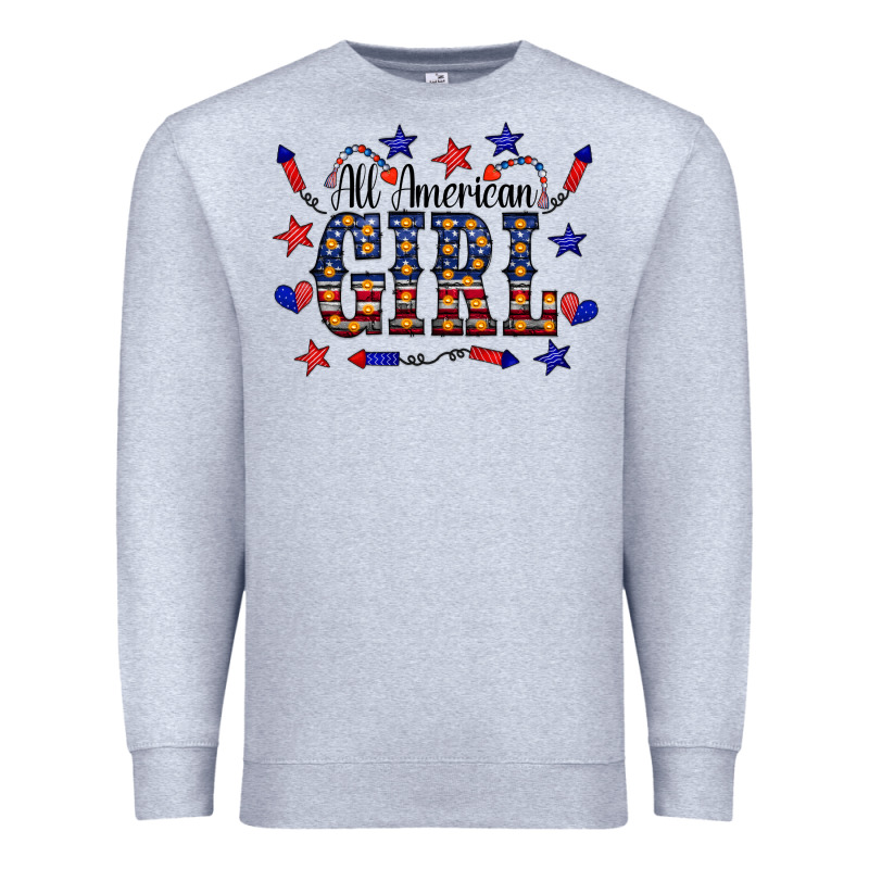 All American Girl Premium Sweatshirt by CowCowDesign | Teevron