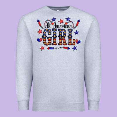 All American Girl Premium Sweatshirt Designed By Cowcowdesign