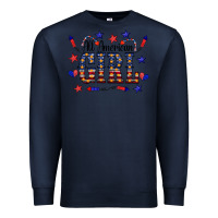 Navy All American Girl Premium Sweatshirt - CowCowDesign