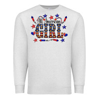 Oatmeal Heather All American Girl Premium Sweatshirt - CowCowDesign