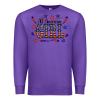 Purple All American Girl Premium Sweatshirt - CowCowDesign