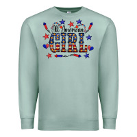 Seafoam All American Girl Premium Sweatshirt - CowCowDesign