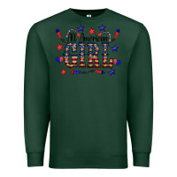 Sports Green All American Girl Premium Sweatshirt - CowCowDesign