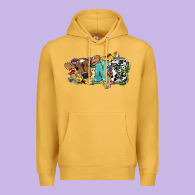 One Baby Cow Premium Hoodie Designed By Howdyjamesfarm