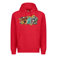 Red One baby Cow Premium Hoodie - HowdyJamesFarm